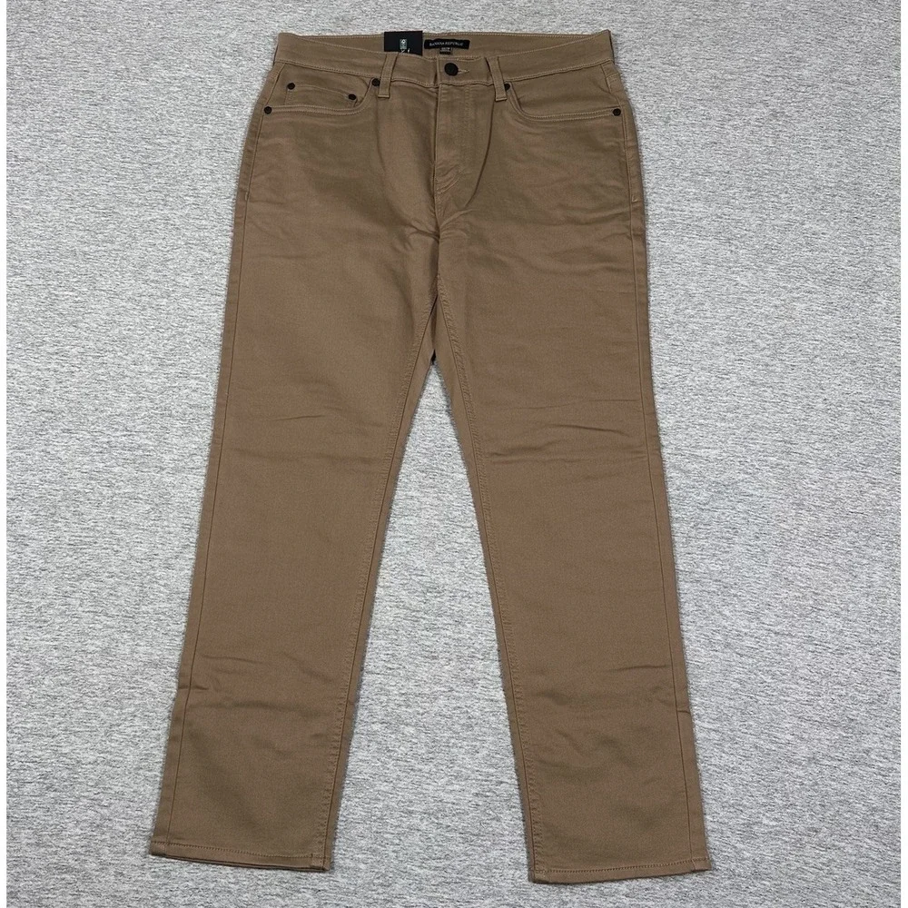 Banana Republic Pants Mens Size 34x30 Brown 5-Pocket Stretch Chino City NEW
